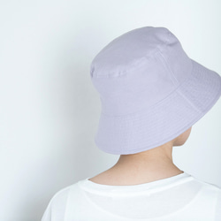 リネン混ガーゼ　ラベンダー染めバケットハット　Lサイズ【Organic Cotton×Linen】 4枚目の画像