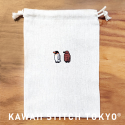 専用　ハンドメイド　刺繍　ペンギン　ポーチ 1c2f550e36b97c018cbeb8b82a67b8