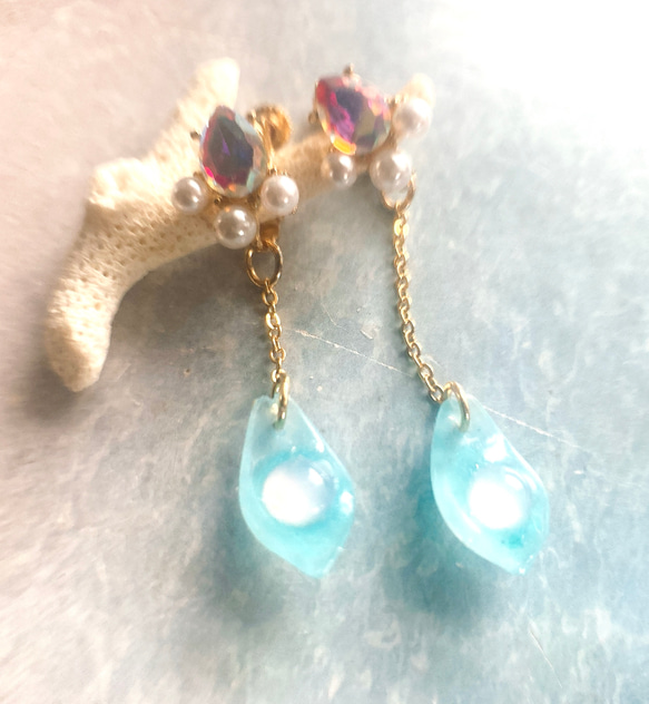 MERMAID AURORA BIJOU EARRING 人魚のビジュー耳飾り 17枚目の画像