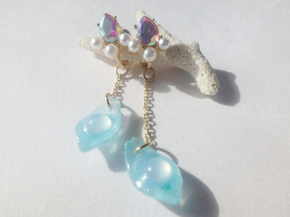 MERMAID AURORA BIJOU EARRING 人魚のビジュー耳飾り 3枚目の画像