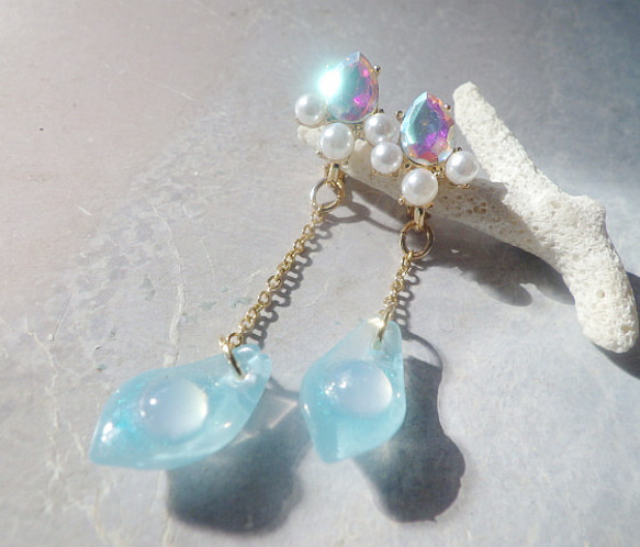 MERMAID AURORA BIJOU EARRING 人魚のビジュー耳飾り 8枚目の画像