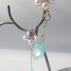 MERMAID AURORA BIJOU EARRING 人魚のビジュー耳飾り 2枚目の画像