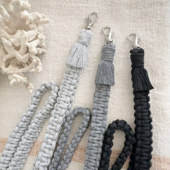 携帯ショルダーストラップ♥ダークカラー♥コットン携帯ストラップネックストラップネームホルダー 1枚目の画像