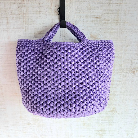 受注制作]カラフルドロップカラー【グレープ】スズランテープBag かご