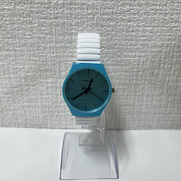 POPなカラーのジャバラ時計 CM-768J （BLUE） 1枚目の画像