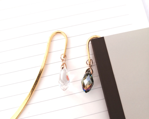 ハンドメイド　ブックマーカー　しおり　«No.146»　キラキラ♡ガラスドーム ハンドメイド ブックマーカー しおり «No.146» キラキラ♡ガラス