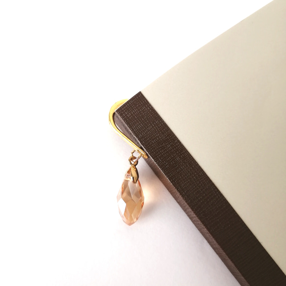 大人気【キラキラしずくのブックマーカー】　本のしおり　しおり　ブックマーク　雫　しずく　ガラス　サンキャッチャー　簪 6枚目の画像