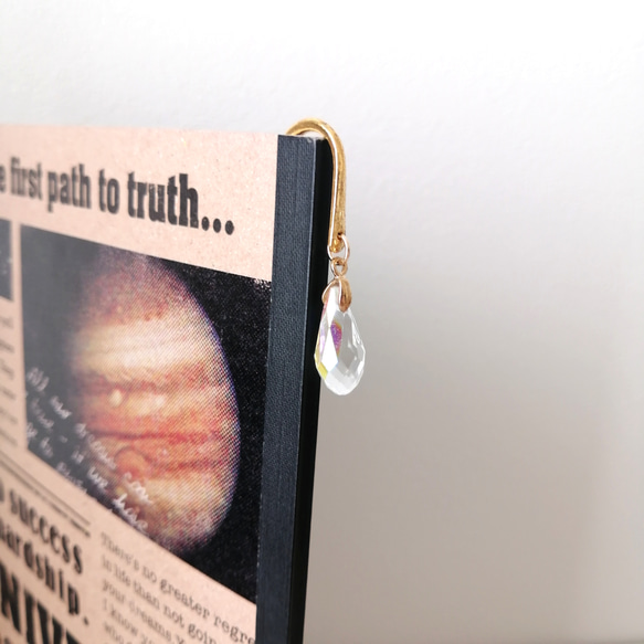 大人気【キラキラしずくのブックマーカー】　本のしおり　しおり　ブックマーク　雫　しずく　ガラス　サンキャッチャー　簪 10枚目の画像