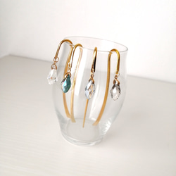 大人気【キラキラしずくのブックマーカー】　本のしおり　しおり　ブックマーク　雫　しずく　ガラス　サンキャッチャー　簪 2枚目の画像