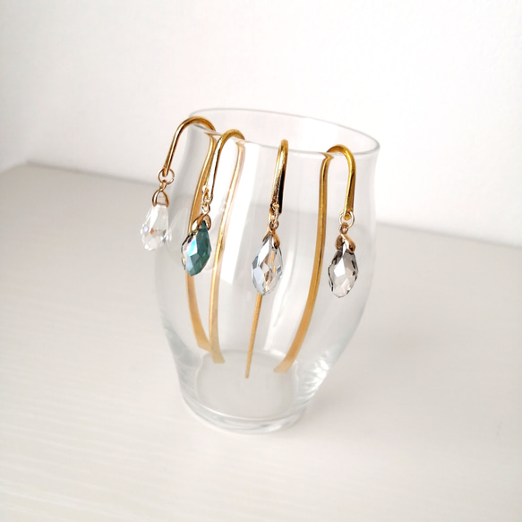 大人気【キラキラしずくのブックマーカー】　本のしおり　しおり　ブックマーク　雫　しずく　ガラス　サンキャッチャー　簪 2枚目の画像