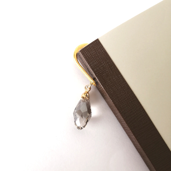 大人気【キラキラしずくのブックマーカー】　本のしおり　しおり　ブックマーク　雫　しずく　ガラス　サンキャッチャー　簪 8枚目の画像