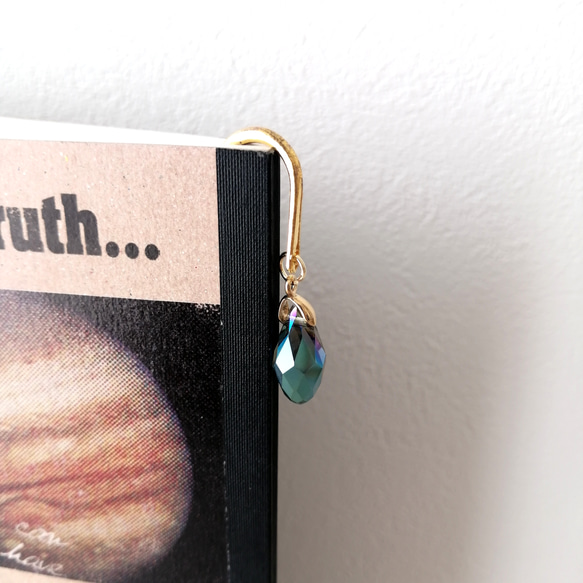 大人気【キラキラしずくのブックマーカー】　本のしおり　しおり　ブックマーク　雫　しずく　ガラス　サンキャッチャー　簪 12枚目の画像