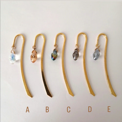 大人気【キラキラしずくのブックマーカー】　本のしおり　しおり　ブックマーク　雫　しずく　ガラス　サンキャッチャー　簪 4枚目の画像