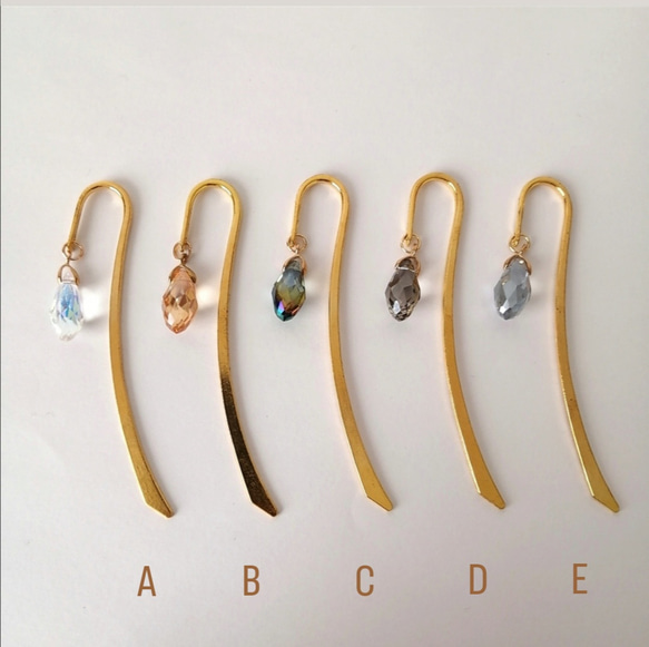 大人気【キラキラしずくのブックマーカー】　本のしおり　しおり　ブックマーク　雫　しずく　ガラス　サンキャッチャー　簪 4枚目の画像