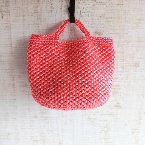 カラフルドロップカラー【ストロベリーレッド】スズランテープBag かご