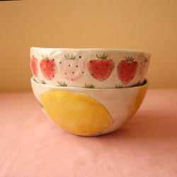 ※受注制作　粉引き手びねりレモンのサラダボウル。 4枚目の画像