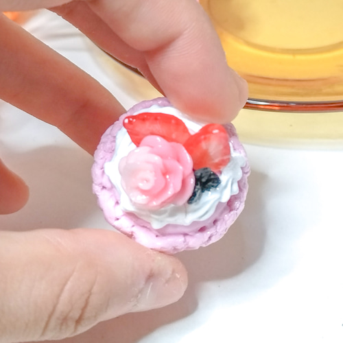 ツヤツヤのイチゴとバラのマカロン 全8種 フェイクスイーツ スイーツ