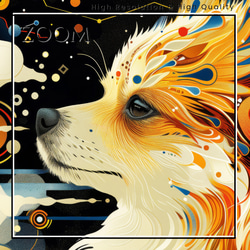 【インターステラー (星ノ間)  - ポメラニアン犬 No.4】宇宙 星空 アートポスター 犬の絵 犬の絵画 3枚目の画像