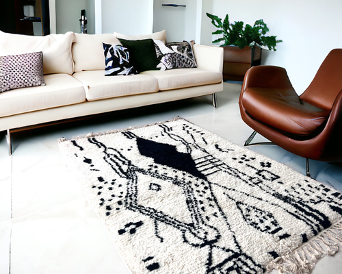 モロッコ ベニワレン ラグ 新コレクション L208cm ,W166 cm モロッコ