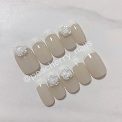 オーダー　ネイルチップ　ワンホンネイル　ニュアンスネイル　ガーリー韓国　薔薇 38b4557d59b24f864164bf79875da6