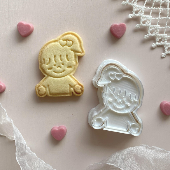 【10%オフ】 恋するポニーテールの女の子 クッキー型/かわいい/チョコ/プレゼント/ギフト/手作り/ホワイトデー 1枚目の画像