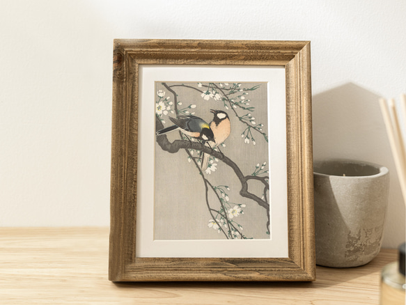 【NO.556】桜の花と野鳥の日本画アートポスター和モダン大正ロマン昭和レトロ和室A4A3A2A1B5B4B3B2ハガキ 8枚目の画像