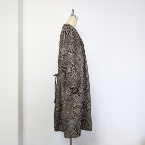 オーダー品】大島紬リメイク ゆったりピンタック・ワンピース