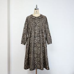 オーダー】大島紬リメイク ゆったりピンタック・チュニック（丸