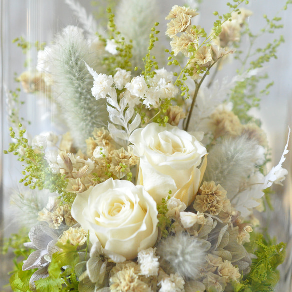 ✽やさしく寄り添う✽モダンなお供え花【funeral glass flower 〜cream yellow～ 】 9枚目の画像