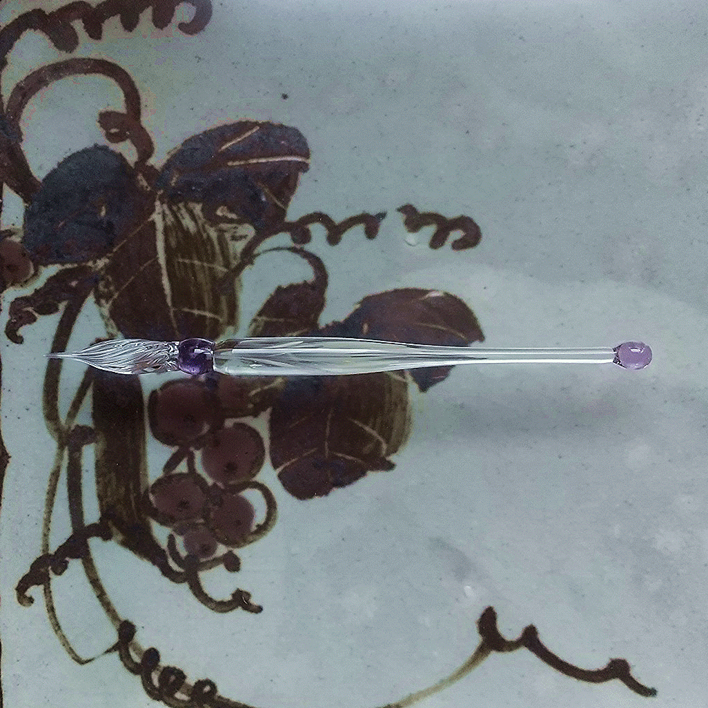 ガラスペン「銀の羽」　ガラス製スポイト付属（約1ｍｌ）