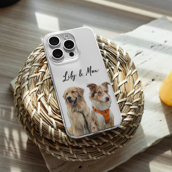 オーダーメイド スマホケース 全機種対応 ソフトケース 子供 ペット 犬 猫 記念日 写真 携帯ケース うちの子グッズ 9枚目の画像