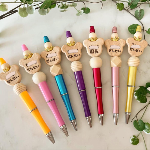 【 X'mas Sale 】No.660　カスタムボールペン　くま ウッドクマカスタムボールペン ウッドバーニング ペン・筆記用具
