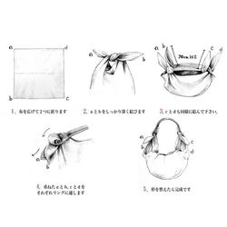 ふろしきハンド BOタカダ クロ ベルトハンドル ２８ｃｍ 持ち手 スナップピアス付きSN307-5 6枚目の画像