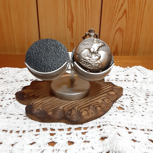 懐中時計スタンド角度可変式横蓋懐中時計ディスプレイスタンドブラック