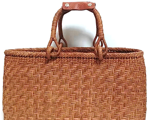 山葡萄バッグ高級極細2本飛び編み 山葡萄バッグ横長高級極細二本飛び編み かごバッグ 山葡萄バッグ