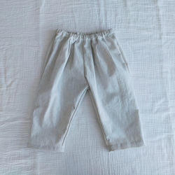 子供服　タックパンツ 80サイズ　ストライプ グレー ズボン 男の子 女の子 プレゼント ポケット 3枚目の画像