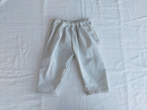 子供服　タックパンツ 80サイズ　ストライプ グレー ズボン 男の子 女の子 プレゼント ポケット 3枚目の画像