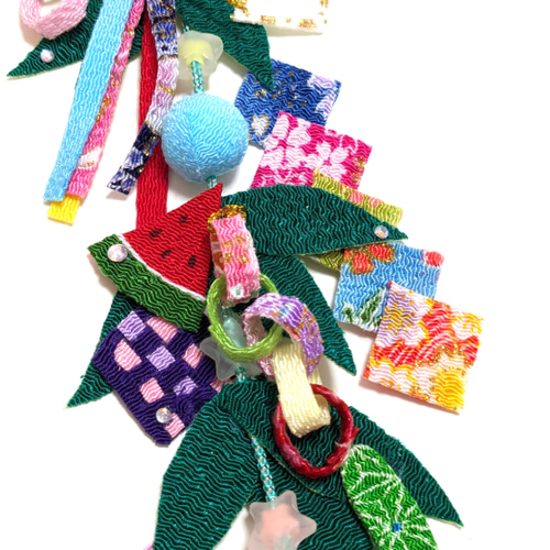 ちりめん細工の七夕飾り 七夕吊るし飾り ガーランド ♡はっぴぃぽけっ