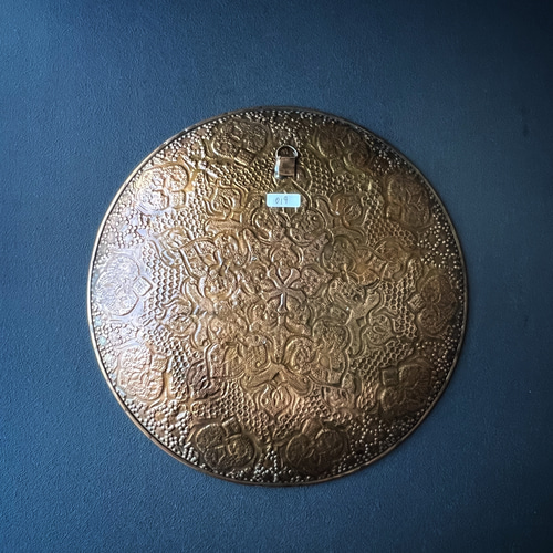 ペルシャの銅皿 飾り皿（ガラムザニー）Φ25cm【GHALAM ZANI -019
