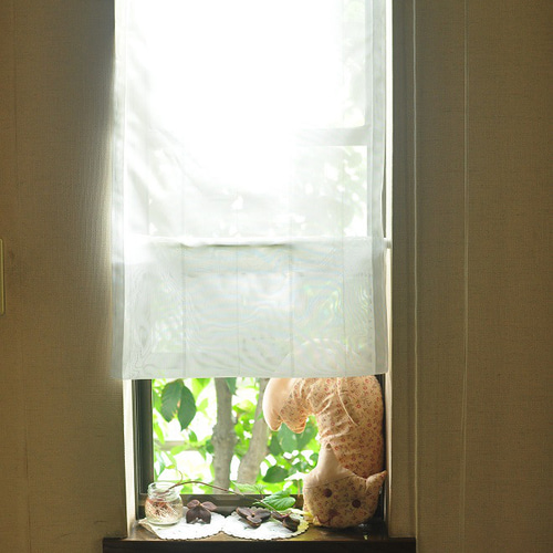 カフェカーテン☆カフェポール2本で高さ調整☆ハンドメイド