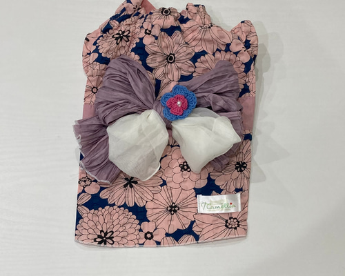 犬服ハンドメイド　サロペット風タンク ハンドメイド犬服 タンクトップ 胴長 小型 中型 ダックス 夏