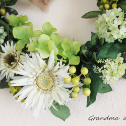 ＊Gerbera＆green wreath(L)1点もの＊ 2枚目の画像