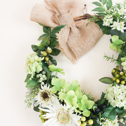 ＊Gerbera＆green wreath(L)1点もの＊ 3枚目の画像