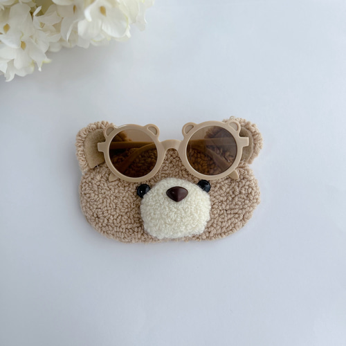 くまの眼鏡置き＊メガネトレイ＊テディベア＊ベージュ その他