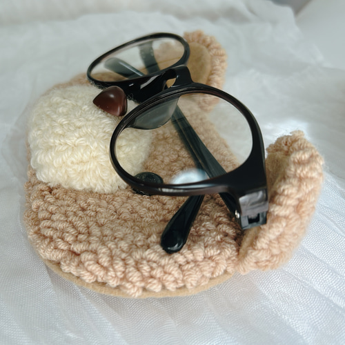 くまの眼鏡置き＊メガネトレイ＊テディベア＊ベージュ その他