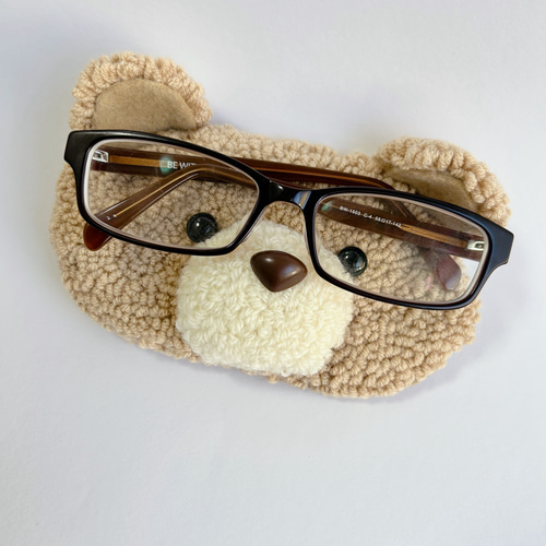 クマ アニマルトレー メガネトレー アクセサリトレイ 手編み トレイ