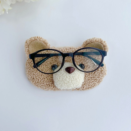 くまの眼鏡置き＊メガネトレイ＊テディベア＊ベージュ その他