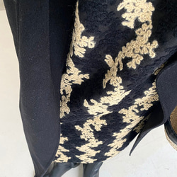 ジャガードワンピース ノースリーブワンピース ジャガード柄 春コーデ ワンピース ドレス モード系 秋コーデ 可愛い 8枚目の画像