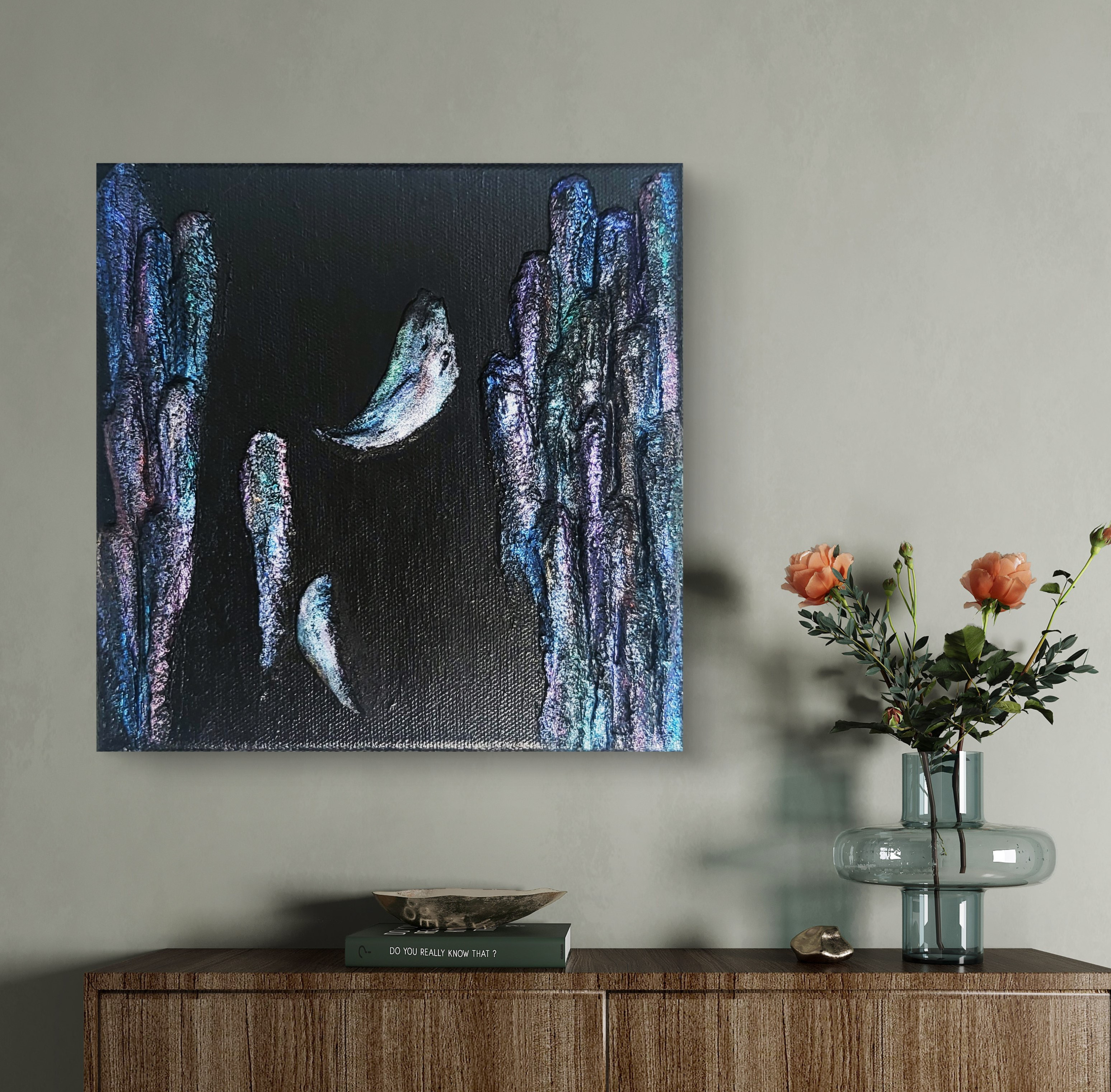 専用】地中の鼓動/ テクスチャーアート 18×18㎝ S0 モダンアート