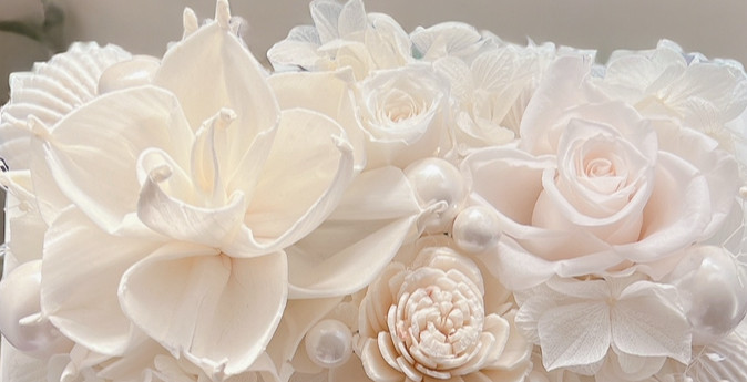 【お祝いギフトに♡】花と貝殻のフォトフレーム